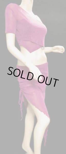 画像2: ラメメッシュチョリ＆ヒップスカーフセット☆ワイン☆ (2)