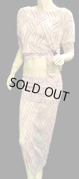 画像2: ラメメッシュラインチョリ＆ヒップスカーフセット☆ベージュピンク☆ (2)