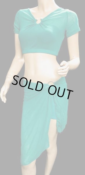 画像2: メッシュエレガントチョリ＆ヒップスカーフセット☆エメラルドグリーン☆ (2)