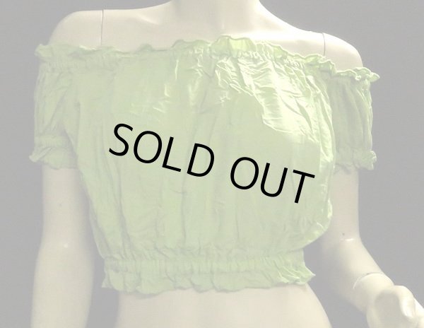 画像2: シンプルパフスリーブコットンチョリ☆ライム☆ (2)