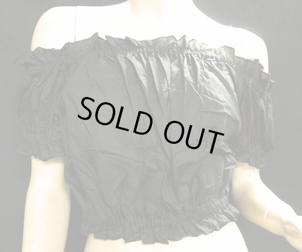 画像2: シンプルパフスリーブコットンチョリ☆ブラック☆ (2)