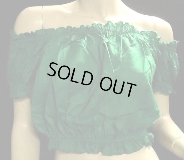 画像2: シンプルパフスリーブコットンチョリ☆グリーン☆ (2)