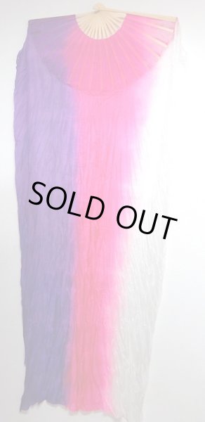 画像2: シルクファンベール（２本セット）/ヴァーティカルトリコロール☆パープル✕ピンク✕ホワイト☆ (2)