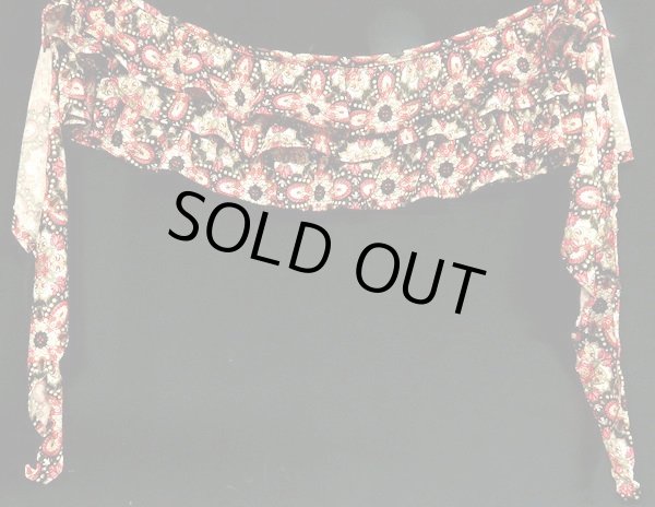 画像2: エジプト製フリルヒップスカーフ☆レッドブラウンアラベスク☆ (2)