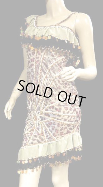 画像2: イスカンダラーニ（アレキサンドリア）ドレス☆クリームブラックフリル/レッドレオパードフラワー☆ (2)