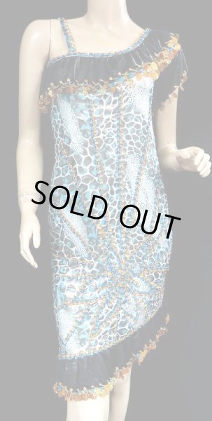 画像1: イスカンダラーニ（アレキサンドリア）ドレス☆ブラックスカイブルーフリル/ブルーロックフラワー☆ (1)