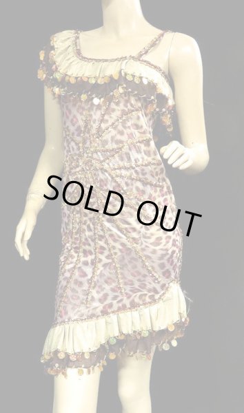 画像2: イスカンダラーニ(アレキサンドリア)ドレス☆クリームブラウンフリル/レッドレオパードフラワー☆ (2)