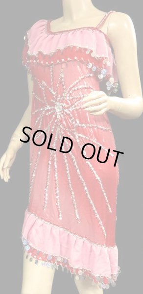 画像2: イスカンダラーニ（アレキサンドリア）ドレス☆ピンクレッドフリル/レッドグラデフラワー☆ (2)