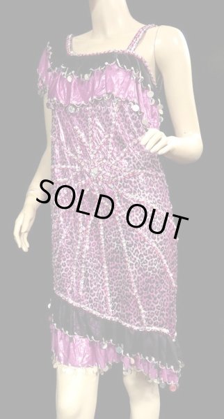 画像2: イスカンダラーニ(アレキサンドリア)ドレス☆ブラックマゼンダフリル/ピンクレオパードフラワー☆ (2)