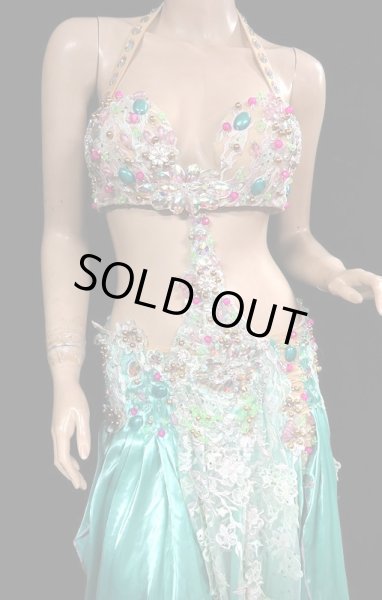 画像2: エジプトオリエンタルコスチューム☆エメラルドグリーンビジュー☆ (2)