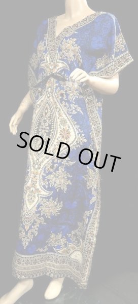 画像2: プリントカバードレス☆ブルーアラビアンアラベスク☆ (2)
