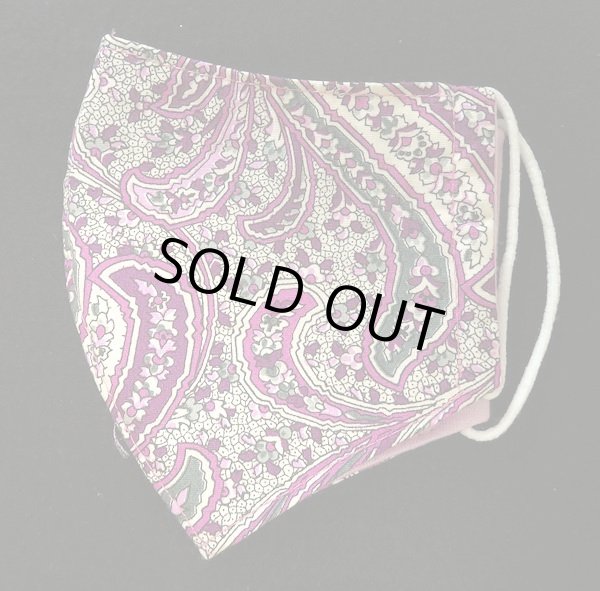 画像3: ハンドメイドマスク☆ボルドーフラワー☆ (3)