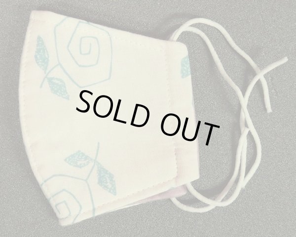 画像3: ハンドメイドマスク☆ホワイトローズ☆ (3)