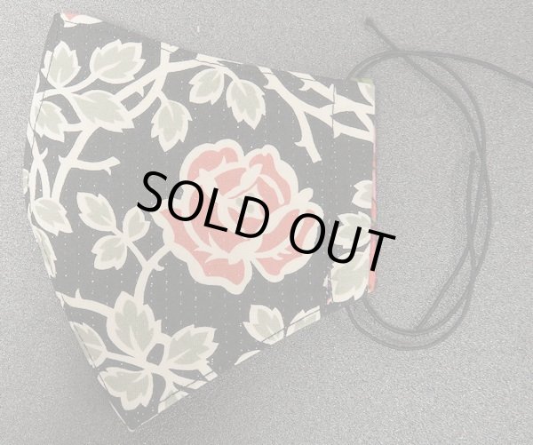 画像3: ハンドメイドマスク☆ラメブラックローズ☆ (3)