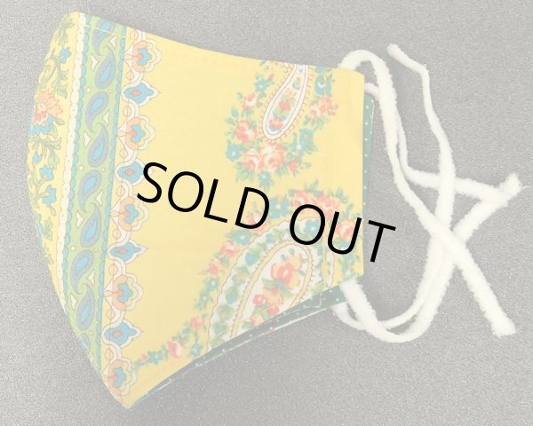 画像3: ハンドメイドマスク☆イエローペイズリー☆ (3)