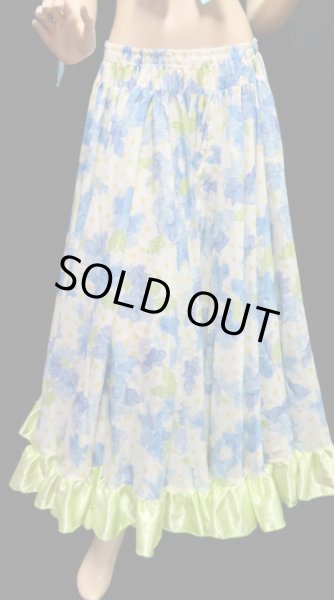 画像2: 25ヤードジプシープリントスカート/フレッシュブルーフラワー (2)