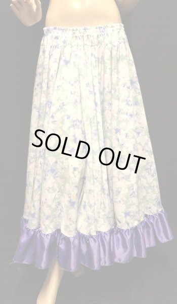 画像2: 25ヤードジプシープリントスカート/パープルパステルフラワー (2)