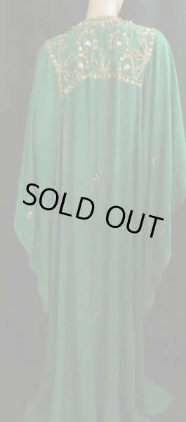 画像3: エジプト製ピーコックハリジドレス＊グリーン＊ (3)