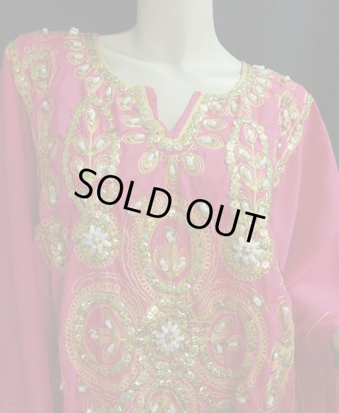 画像2: エジプト製トラディショナルハリジドレス☆ピンク☆ (2)