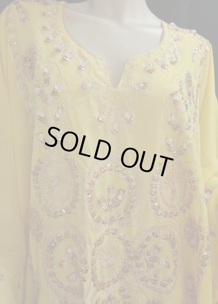 画像2: エジプト製トラディショナルハリジドレス＊イエロー＊ (2)