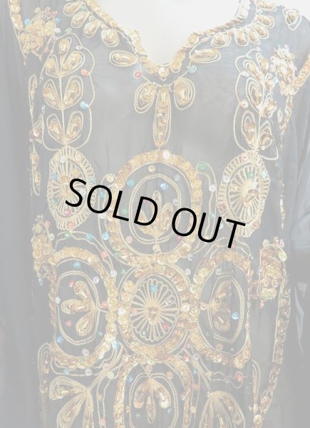 画像2: エジプト製トラディショナルハリジドレス☆ブラック☆ (2)