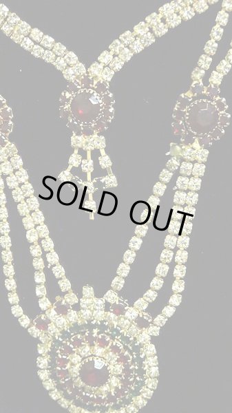 画像2: インドキラキラネックレス＆ピアス＆ティッカセットI (2)