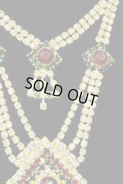 画像2: インドキラキラネックレス&ピアス&ティッカセットII (2)