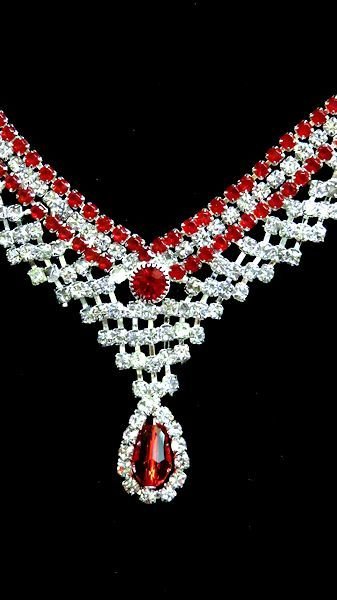 画像2: インドキラキラネックレス&ピアス&ティッカセットIV (2)