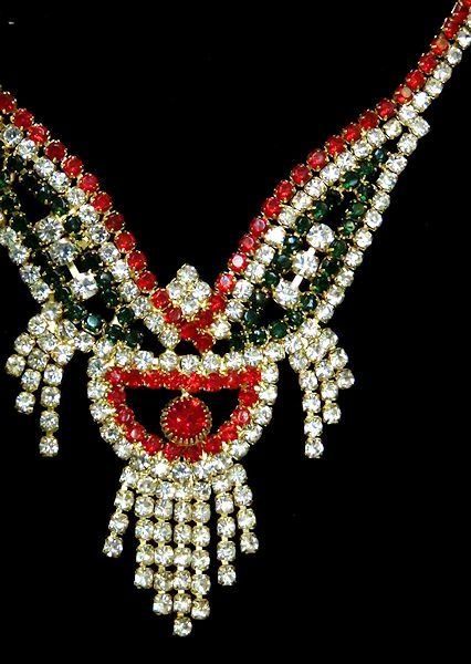 画像2: インドキラキラネックレス&ピアス&ティッカセットVI (2)