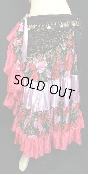 画像2: 25ヤードジプシープリントスカート/ピンクレッドトロピカルフラワー (2)