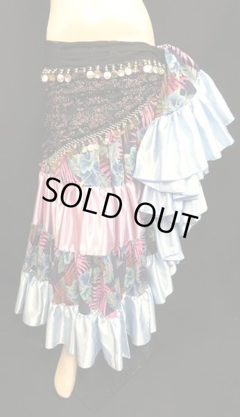 画像2: 25ヤードジプシープリントスカート/ピンクブルートロピカルフラワー (2)