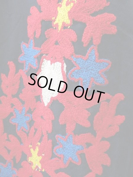 画像3: エジプトガラベーヤ☆フラワーブローダリ―☆ブラック☆前開きタイプ (3)