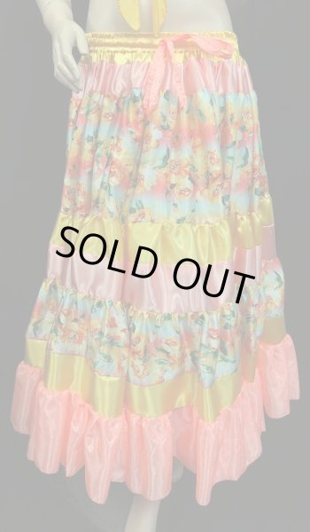 画像3: 25ヤードジプシープリントスカート/シャーベットオレンジフラワー (3)