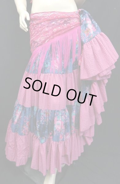 画像2: 25ヤードジプシープリントスカート/*midnight pink flower * (2)