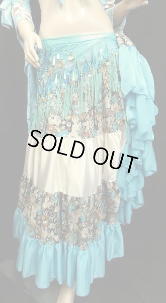画像2: 25ヤードジプシープリントスカート/バニラスカイブルーフラワー (2)