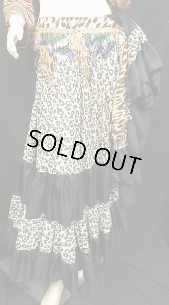 画像2: 25ヤードジプシープリントスカート/*monotone leopard * (2)