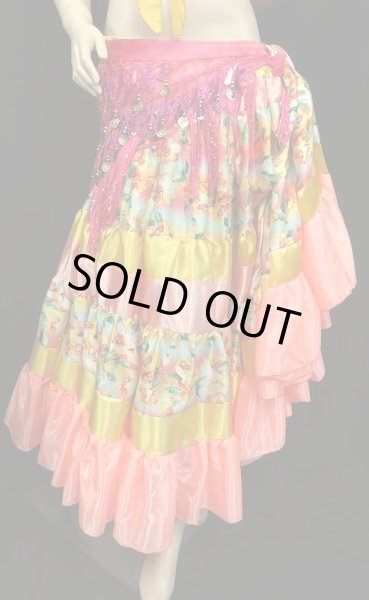 画像2: 25ヤードジプシープリントスカート/シャーベットオレンジフラワー (2)