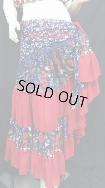 画像2: 25ヤードジプシープリントスカート/*chic red flower* (2)