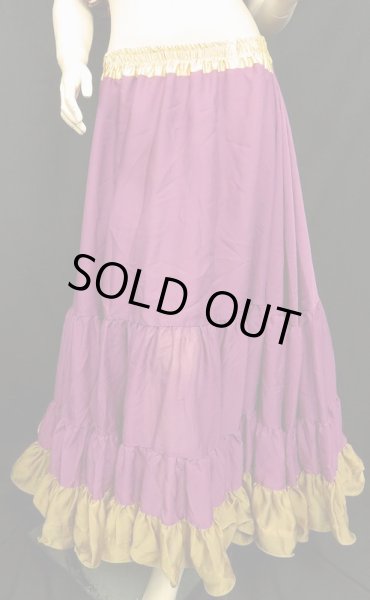 画像3: 25ヤードジプシープリントスカート*gold trim rasberry red * (3)