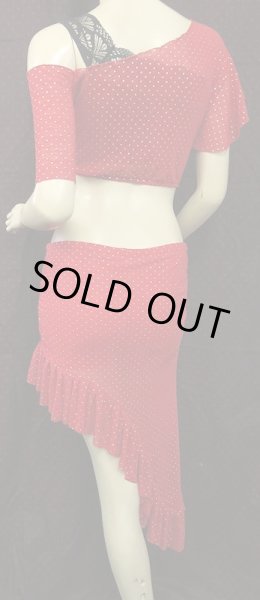 画像3: Amira Jamila オリジナル☆レッスンウェア**gold dot red ** (3)