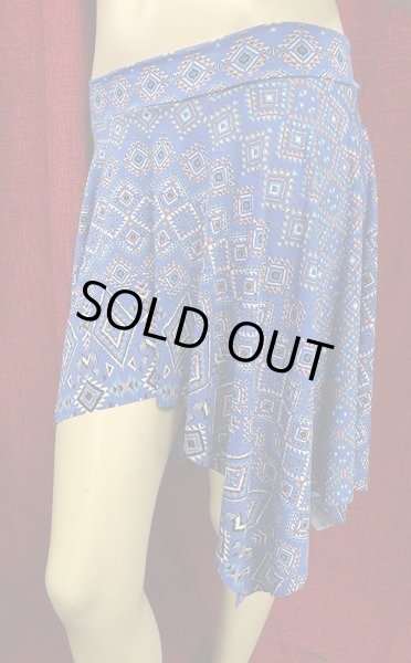 画像2: Amira Jamila オリジナル☆ストレッチフリルヒップスカーフ*blue tribal*    (2)