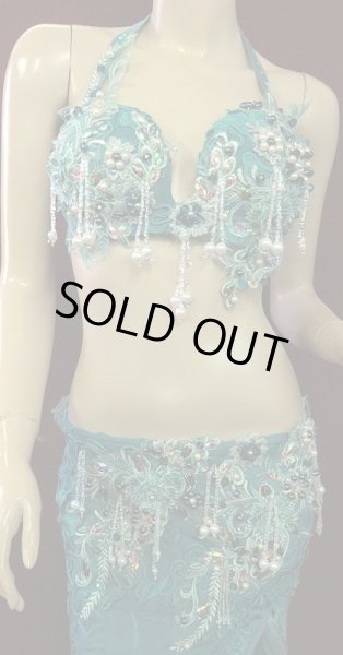 画像2: エジプトオリエンタルコスチューム☆サテンライムグリーン☆ (2)