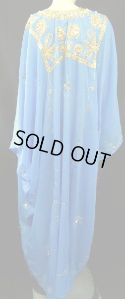 画像3: エジプト製ピーコックハリジドレス＊sky blue＊ (3)