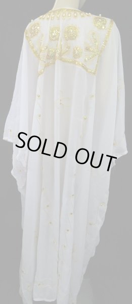 画像3: エジプト製ピーコックハリジドレス＊white ＊ (3)