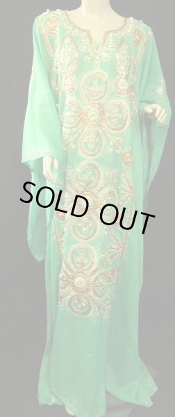 画像1: エジプト製トラディショナルハリジドレス☆green☆ (1)