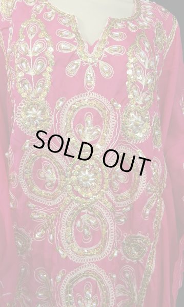 画像2: エジプト製トラディショナルハリジドレス☆ピンク☆ (2)