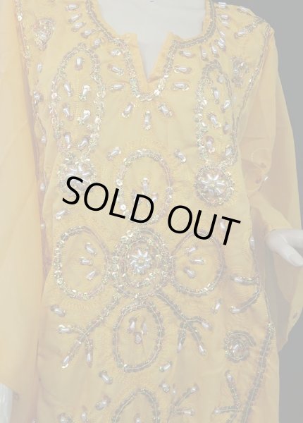 画像2: エジプト製トラディショナルハリジドレス☆yellow☆ (2)