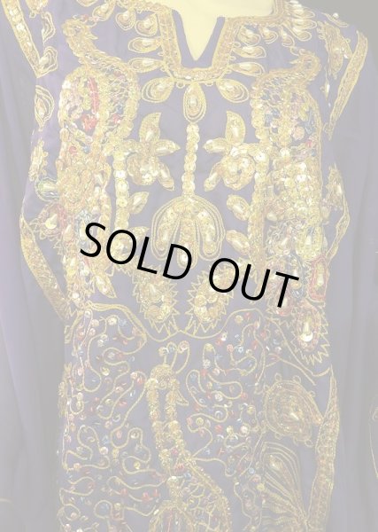 画像2: エジプト製ピーコックハリジドレス＊purple＊ (2)