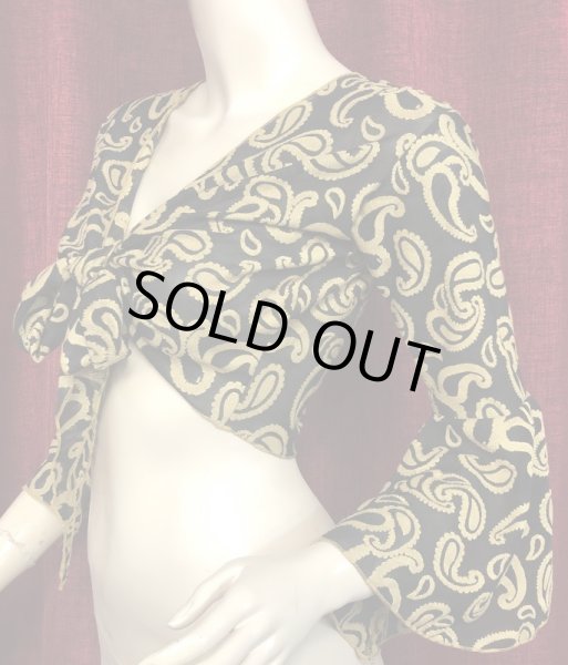 画像2: Amira Jamila オリジナル☆ストレッチチョリ010*gold paisley * (2)