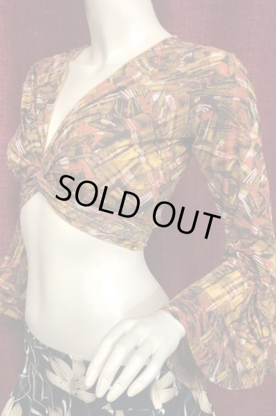 画像2: Amira Jamila オリジナル☆ストレッチチョリ08 * yellow geometry* (2)